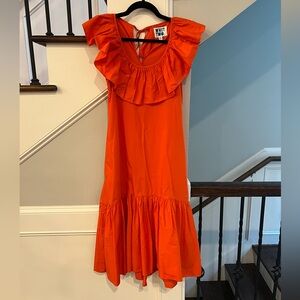 Vibrant Coral-Red Dress